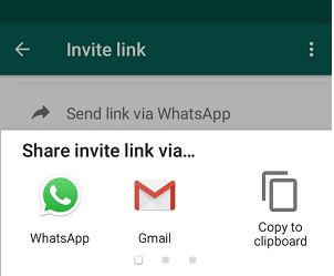 WhatsApp 分享邀请链接选项